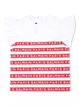 Футболка с логотипом Balmain Kids, белый