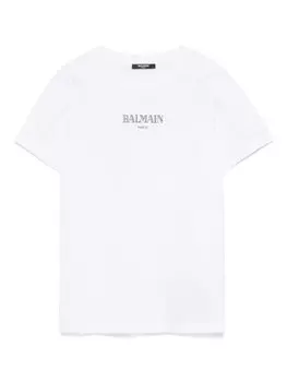 Футболка с логотипом Balmain Kids, белый