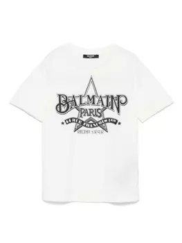 Футболка с логотипом Balmain Kids, белый