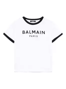 Футболка с логотипом Balmain Kids, белый