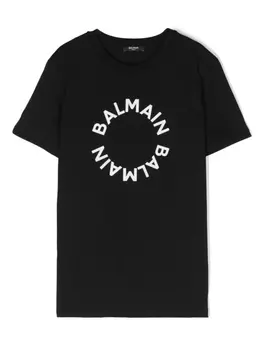 Футболка с логотипом Balmain Kids, черный