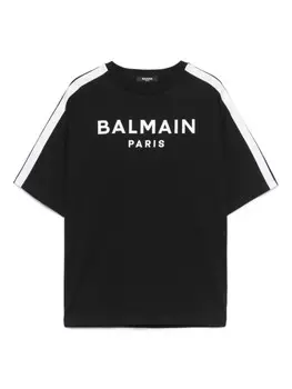 Футболка с логотипом Balmain Kids, черный