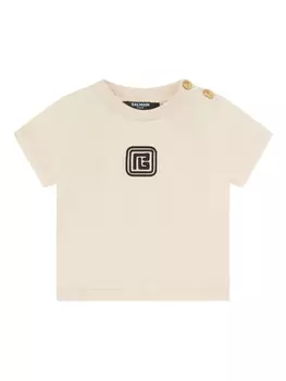 Футболка с логотипом Balmain Kids, нейтральный