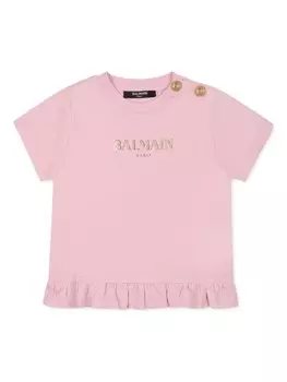 Футболка с логотипом Balmain Kids, розовый