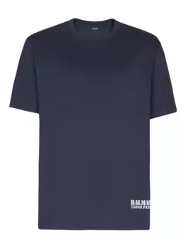 Футболка с логотипом BALMAIN, синий