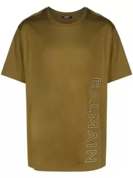 Футболка с логотипом BALMAIN, зеленый