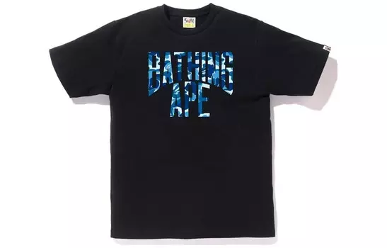 Футболка с логотипом BAPE ABC Camo NYC A Bathing Ape, белый/синий
