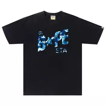 Футболка с логотипом BAPE ABC Camo Sta, цвет Черный/Синий