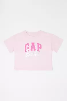 Футболка с логотипом Барби Gap, розовый