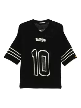 Футболка с логотипом BARROW в технике интарсия, черный