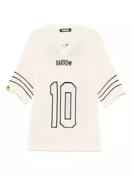 Футболка с логотипом BARROW в технике интарсия, нейтральный