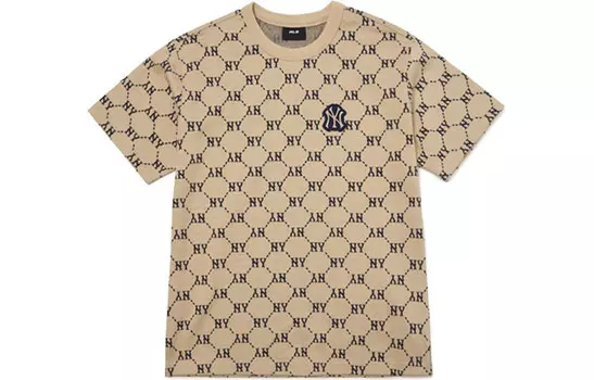 Футболка с логотипом Base унисекс бежевый Mlb, бежевый