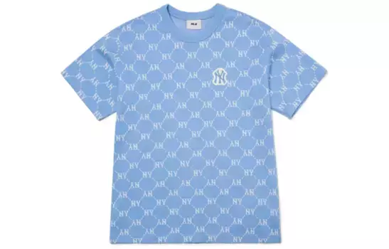 Футболка с логотипом Base унисекс синего цвета Mlb, синий