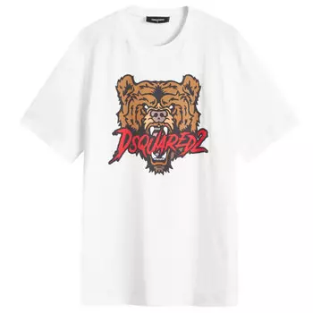 Футболка с логотипом Bears Dsquared2, белый