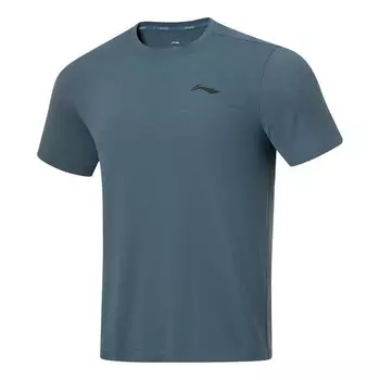 Футболка с логотипом беговая футболка Li-Ning, синий