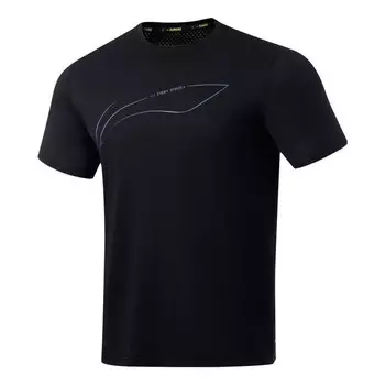 Футболка с логотипом беговая футболка Li-Ning, черный