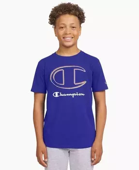 Футболка с логотипом Big Boys и графическим рисунком Champion, синий