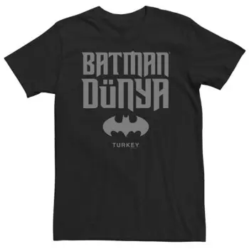 Футболка с логотипом Big & Tall Batman Dunya Turkey DC Comics, черный