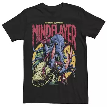 Футболка с логотипом Big & Tall Dungeons & Dragons Mindflayer Licensed Character, черный