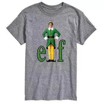 Футболка с логотипом Big & Tall Elf Buddy Licensed Character, серый