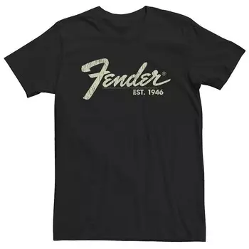 Футболка с логотипом Big & Tall Fender Cheetah и принтом в виде гитарной головки Licensed Character, черный
