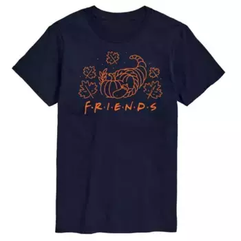 Футболка с логотипом Big & Tall Friends и графическим изображением рога изобилия Licensed Character, синий