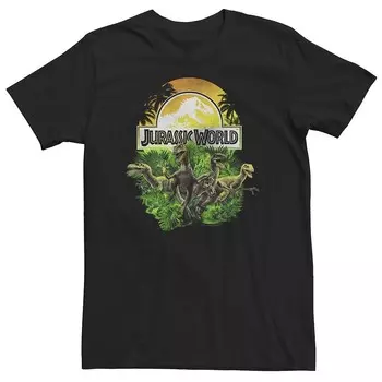 Футболка с логотипом Big & Tall Jurassic World Raptor Group Shot Licensed Character, черный