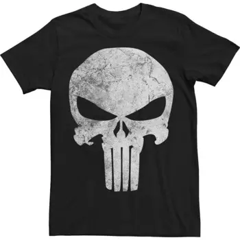 Футболка с логотипом Big & Tall Marvel Punisher Distresskull Licensed Character, черный