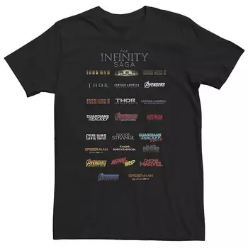Футболка с логотипом Big & Tall Marvel The Infinity Saga Film, черный