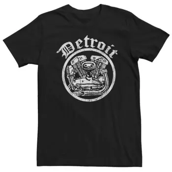 Футболка с логотипом Big & Tall Motor Detroit Circle Licensed Character, черный