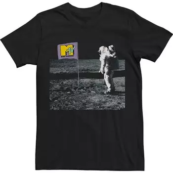 Футболка с логотипом Big & Tall MTV Mtv Astronut Photo Real Licensed Character, черный