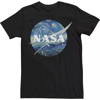 Футболка с логотипом Big & Tall NASA Starry Nasa Licensed Character, черный