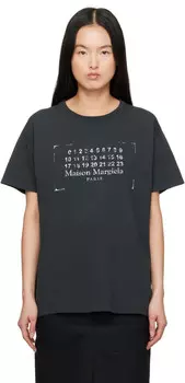 Футболка с логотипом Black Stamp Maison Margiela