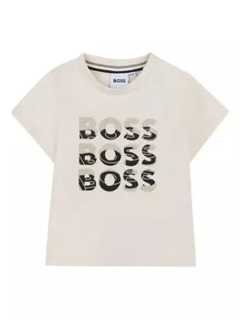 Футболка с логотипом BOSS Kidswear, нейтральный