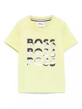 Футболка с логотипом BOSS Kidswear, зеленый
