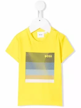 Футболка с логотипом BOSS Kidswear, желтый