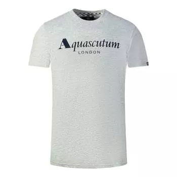 Футболка с логотипом бренда London серая Aquascutum, серый