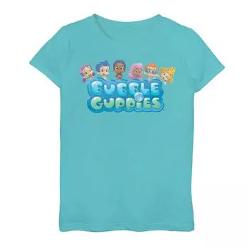 Футболка с логотипом Bubble Guppies для девочек 7–16 лет, групповая фотография Licensed Character