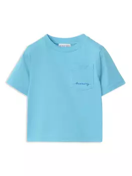 Футболка с логотипом Burberry Kids, синий