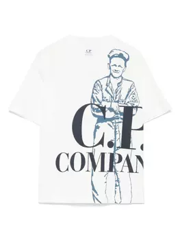 Футболка с логотипом C.P. Company Kids, белый