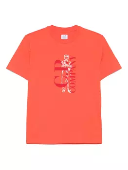 Футболка с логотипом C.P. Company Kids, оранжевый
