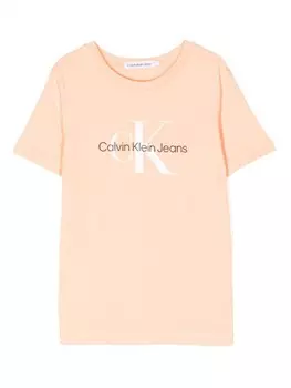 Футболка с логотипом Calvin Klein Kids, оранжевый
