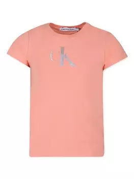 Футболка с логотипом Calvin Klein Kids, розовый