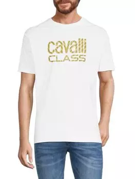 Футболка с логотипом Cavalli Class, белый