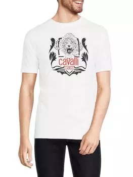 Футболка с логотипом Cavalli Class, белый