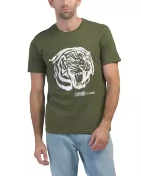 Футболка с логотипом Cavalli Class, цвет Army