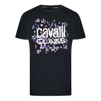 Футболка с логотипом Cavalli class Scales Cavalli Class, черный