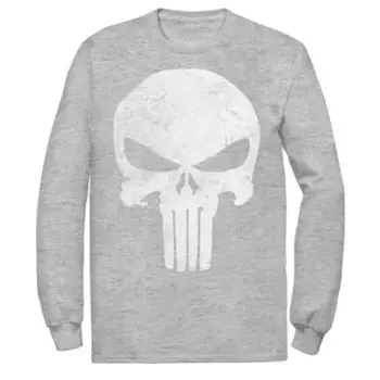 Футболка с логотипом черепа Big & Tall Marvel The Punisher Licensed Character, серый