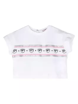 Футболка с логотипом Chiara Ferragni Kids, белый