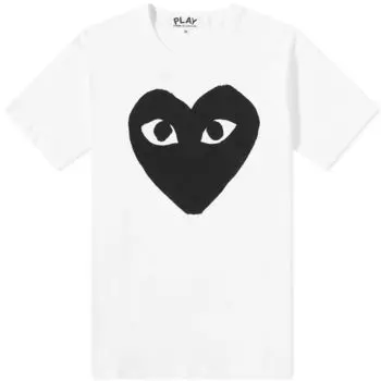 Футболка с логотипом Comme des Garcons Play Heart, белый/черный